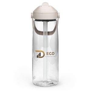 Flip straw water bottle