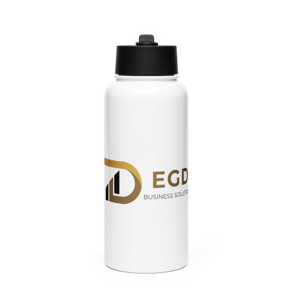 Stainless steel water bottle with a straw lid